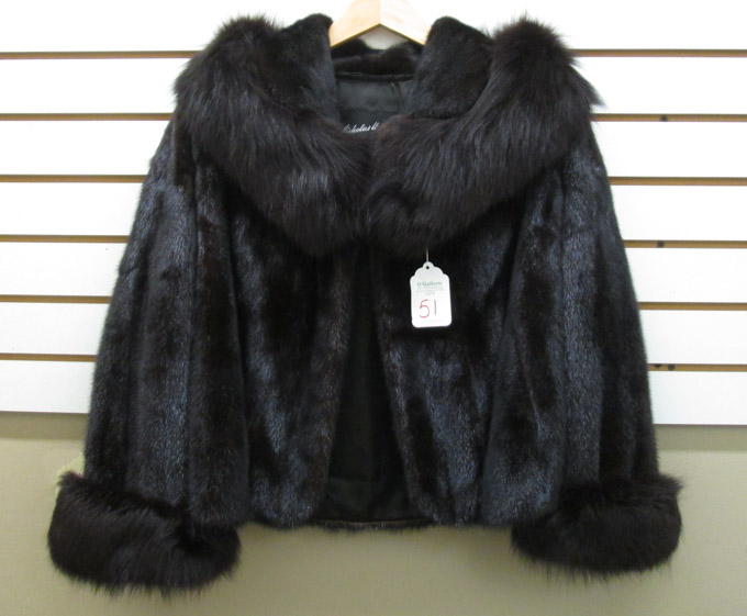 Appraisal: LADY'S MINK FUR COAT with fox collar single button closure