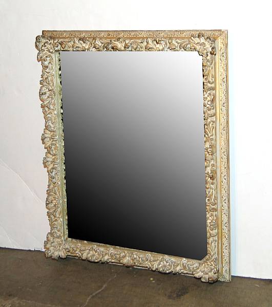 Appraisal: A Rococo style painted and partial gilt mirror th century