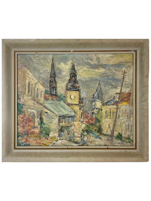 Appraisal: Artist Unknown Paris Scene oil painting Artist Unknown Paris Scene