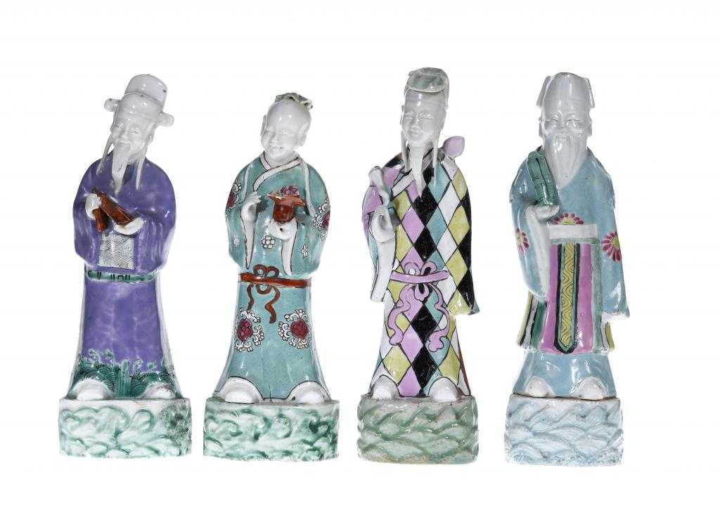 Appraisal: FOUR CHINESE PORCELAIN FIGURE OF TAOIST IMMORTALS each bearing an