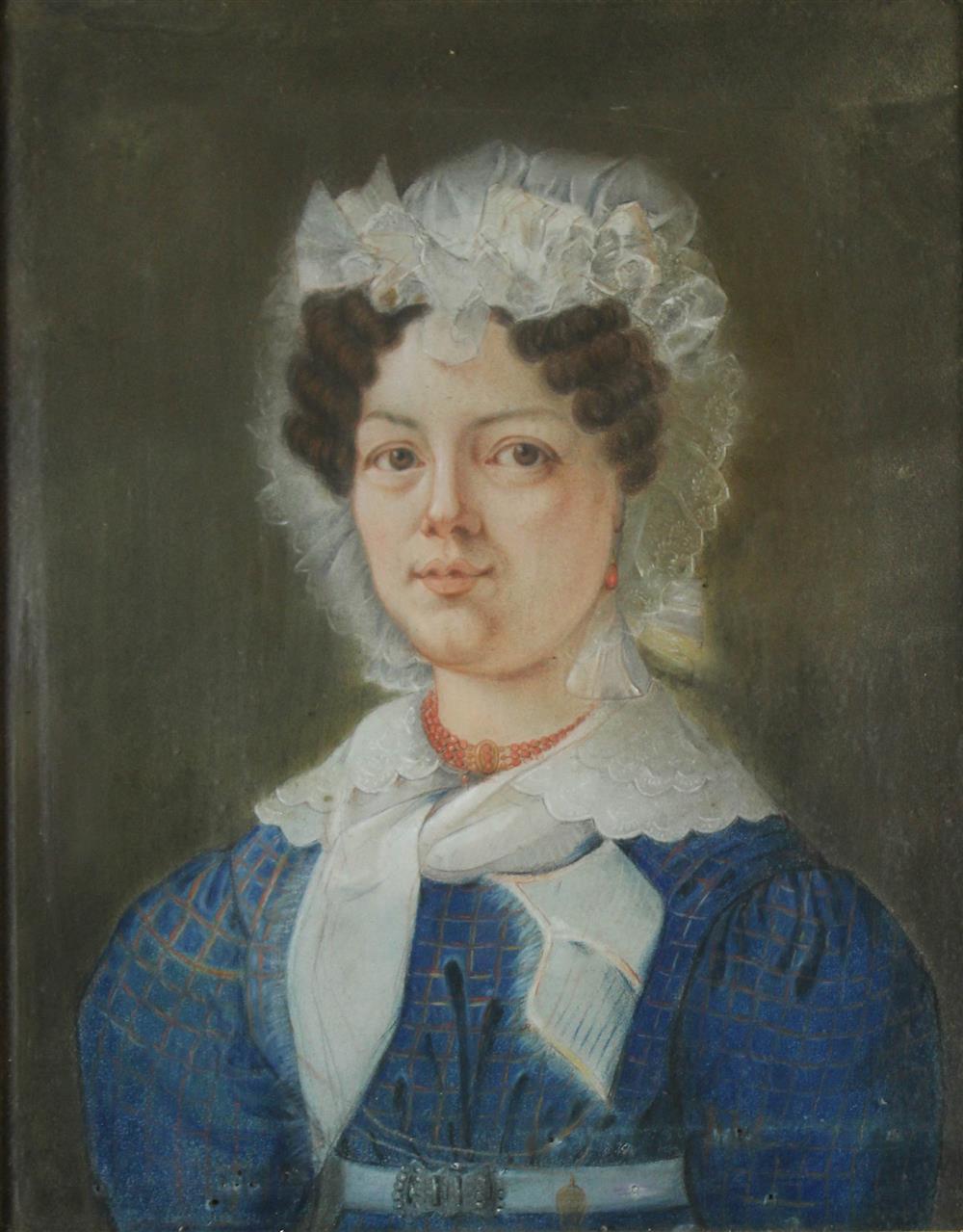 Appraisal: AMERICAN SCHOOL TH CENTURY PORTRAIT OF A LADY IN A