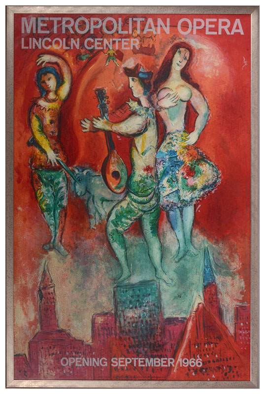 Appraisal: CHAGALL POSTER FOR METROPOLITAN OPERA Sight size '' X ''