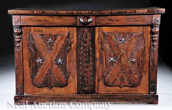 Appraisal: An Antique English Rosewood Cabinet th c possibly for a