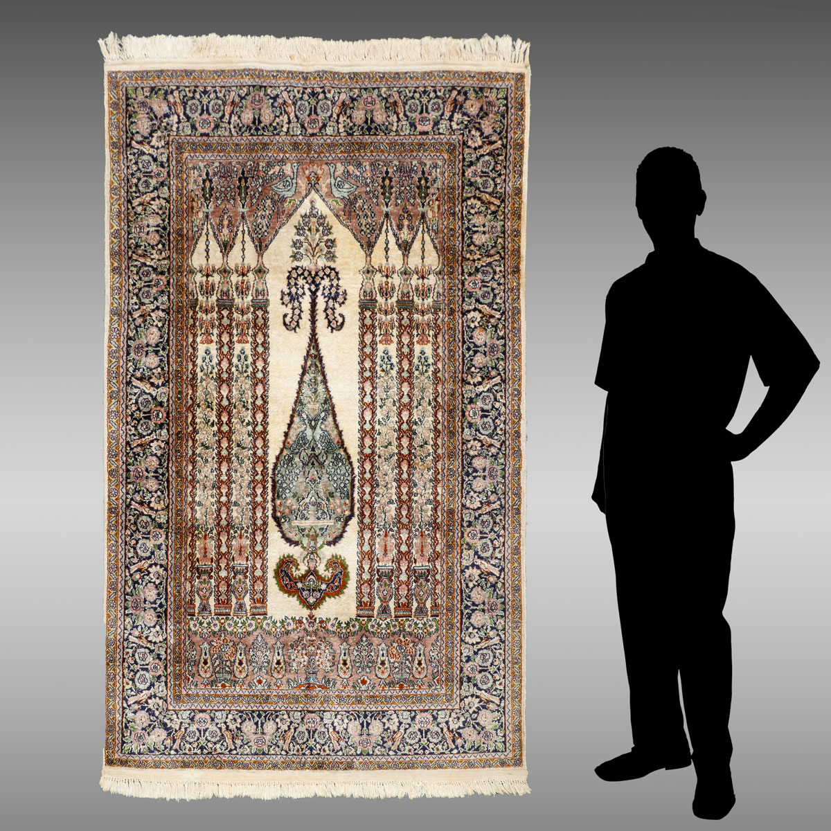 Appraisal: TURKISH HAND KNOTTED WOOL PRAYER RUG ' '' X '