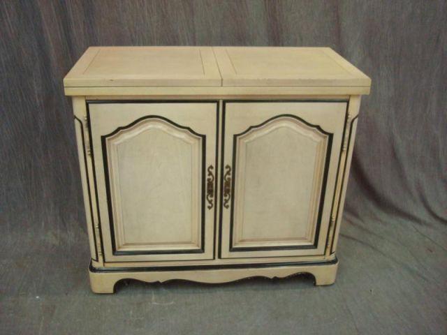 Appraisal: Provincial Style Lift Top Server Paint decorated in white Both