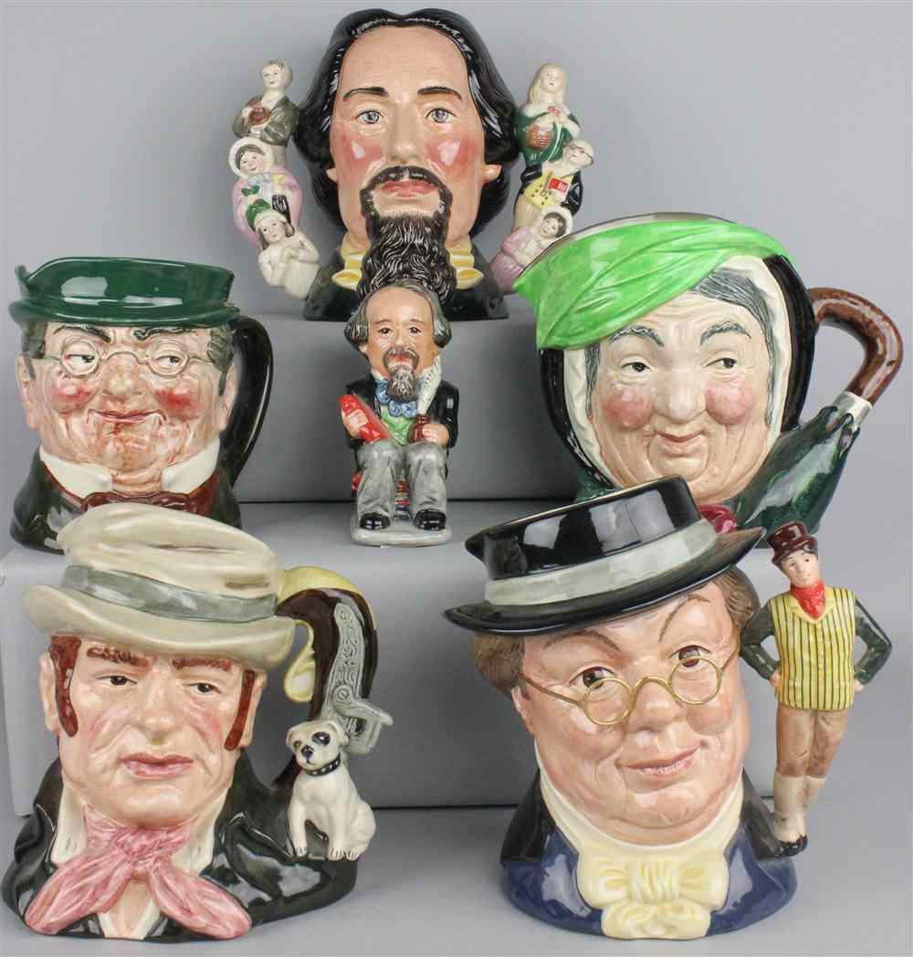 Appraisal: ROYAL DOULTON 'CHARLES DICKENS' CHARACTER JUGS including two-handled Charles Dickens