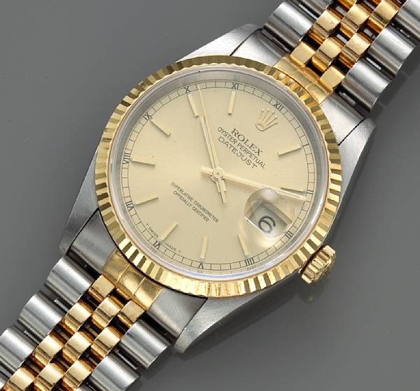 Appraisal: Rolex A stainless steel and gold self-winding calendar bracelet watch