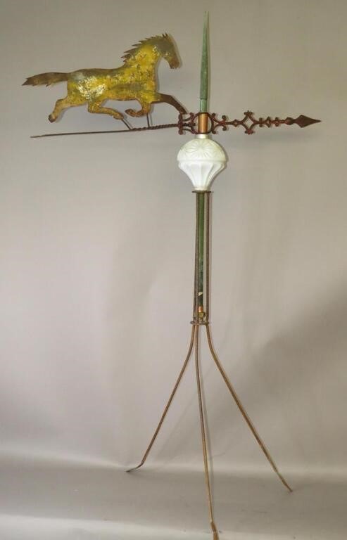 Appraisal: LIGHTNING ROD WITH CUT SHEET TIN RUNNING HORSE WEAca s