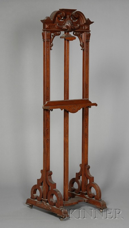 Appraisal: American Eastlake Walnut Painting Easel c - of architectural form