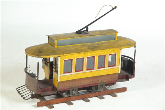 Appraisal: MODEL STREETCAR American early th century tin copper wood and