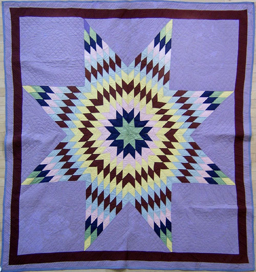 Appraisal: Pieced Star of Bethlehem quilt ca x