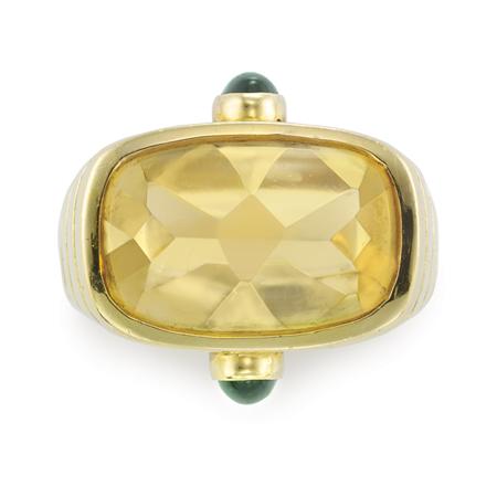 Appraisal: Gold Cabochon Citrine and Cabochon Tourmaline Ring Van Cleef Arpels