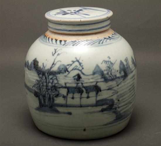 Appraisal: Chinese Export Canton porcelain ginger jar in H Estimate -