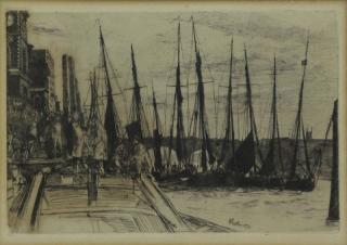 Appraisal: WHISTLER James McNeill Etching Billingsgate Signed in the plate lower