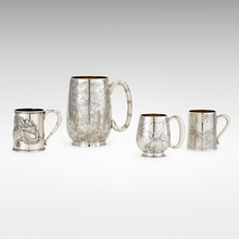 Appraisal: Chinese Export COLLECTION OF FOUR MUGS late th centurysilver h