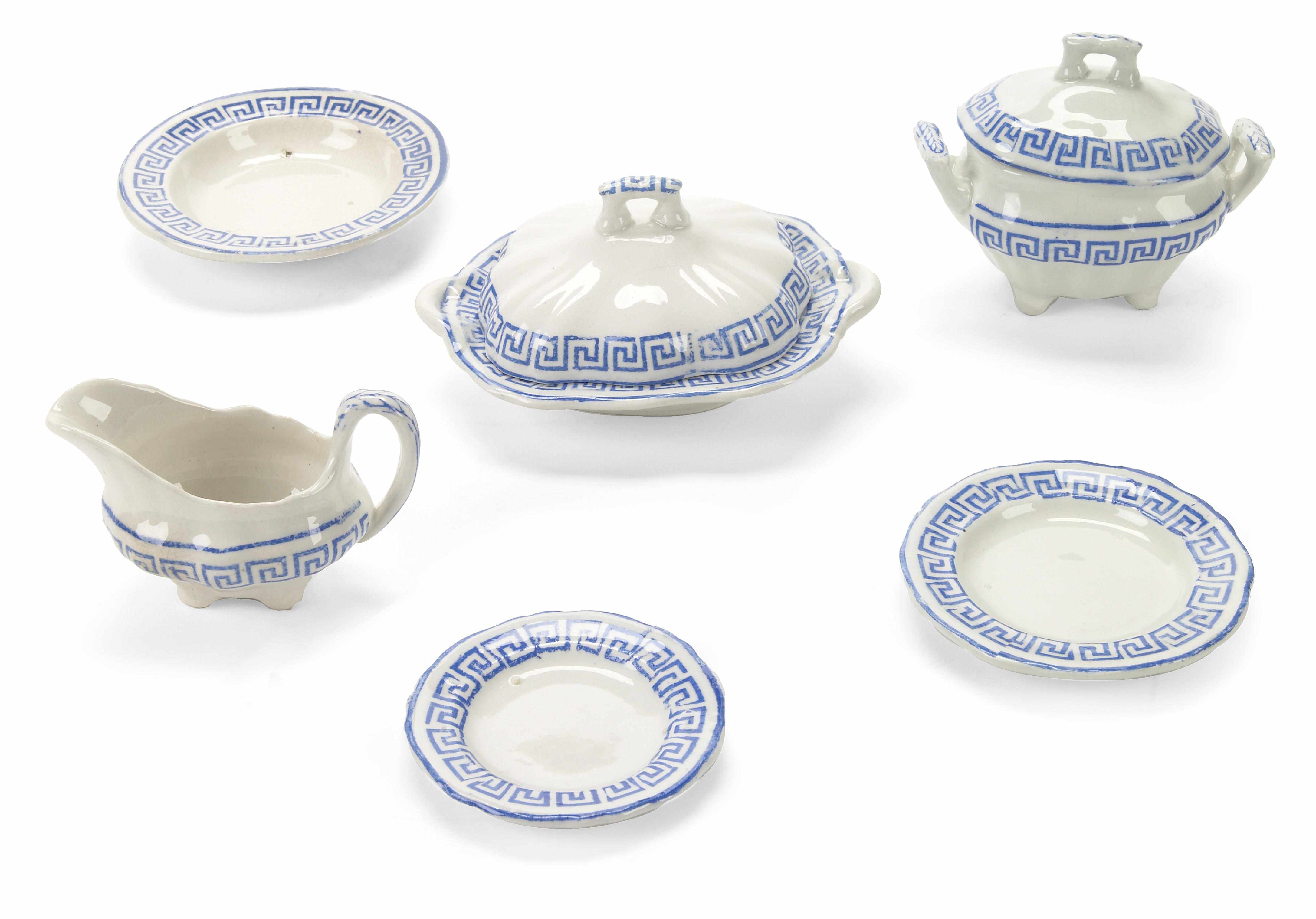 Appraisal: An Aynsley glazed earthenware miniature dinner service Comprising ten in