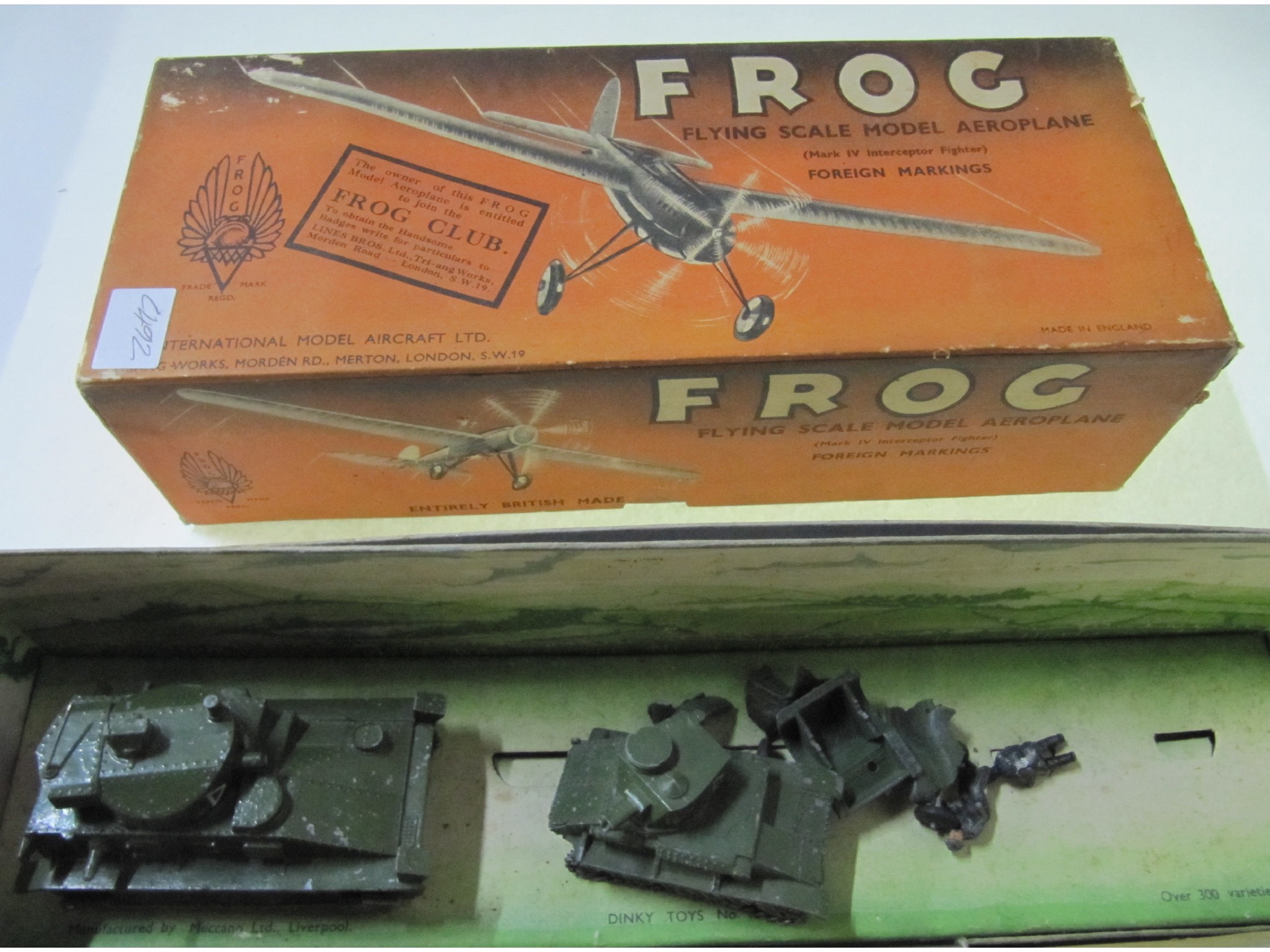 Appraisal: A lot comprising a Frog model plane and a Dinky