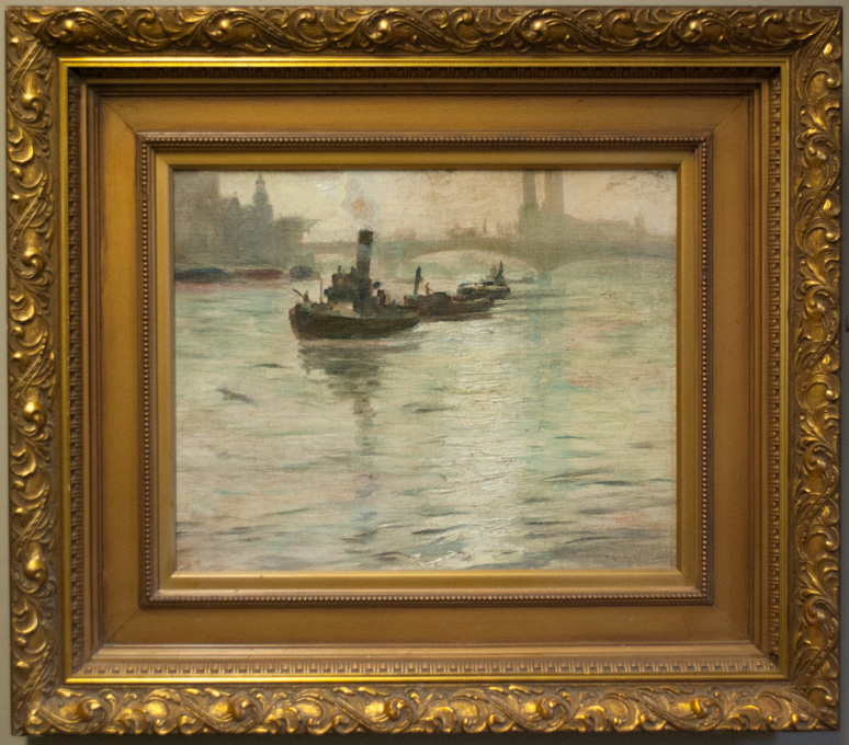 Appraisal: JOHN HODGSON LOBLEY OIL ON BOARD British born Chelsea Reach