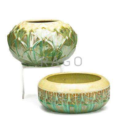 Appraisal: FULPER Two bowls one artichoke and one with leaves Ivory