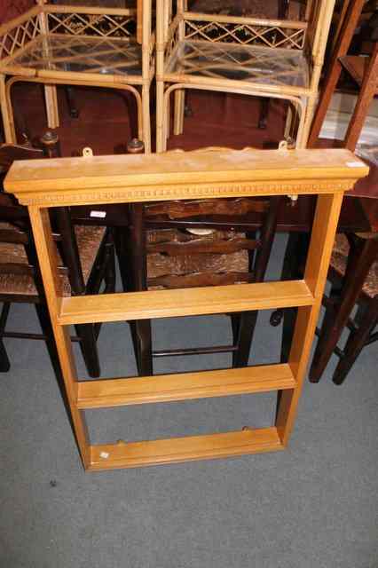 Appraisal: A PAIR OF CRAFTS MADE OAK OPEN HANGING SHELVES x