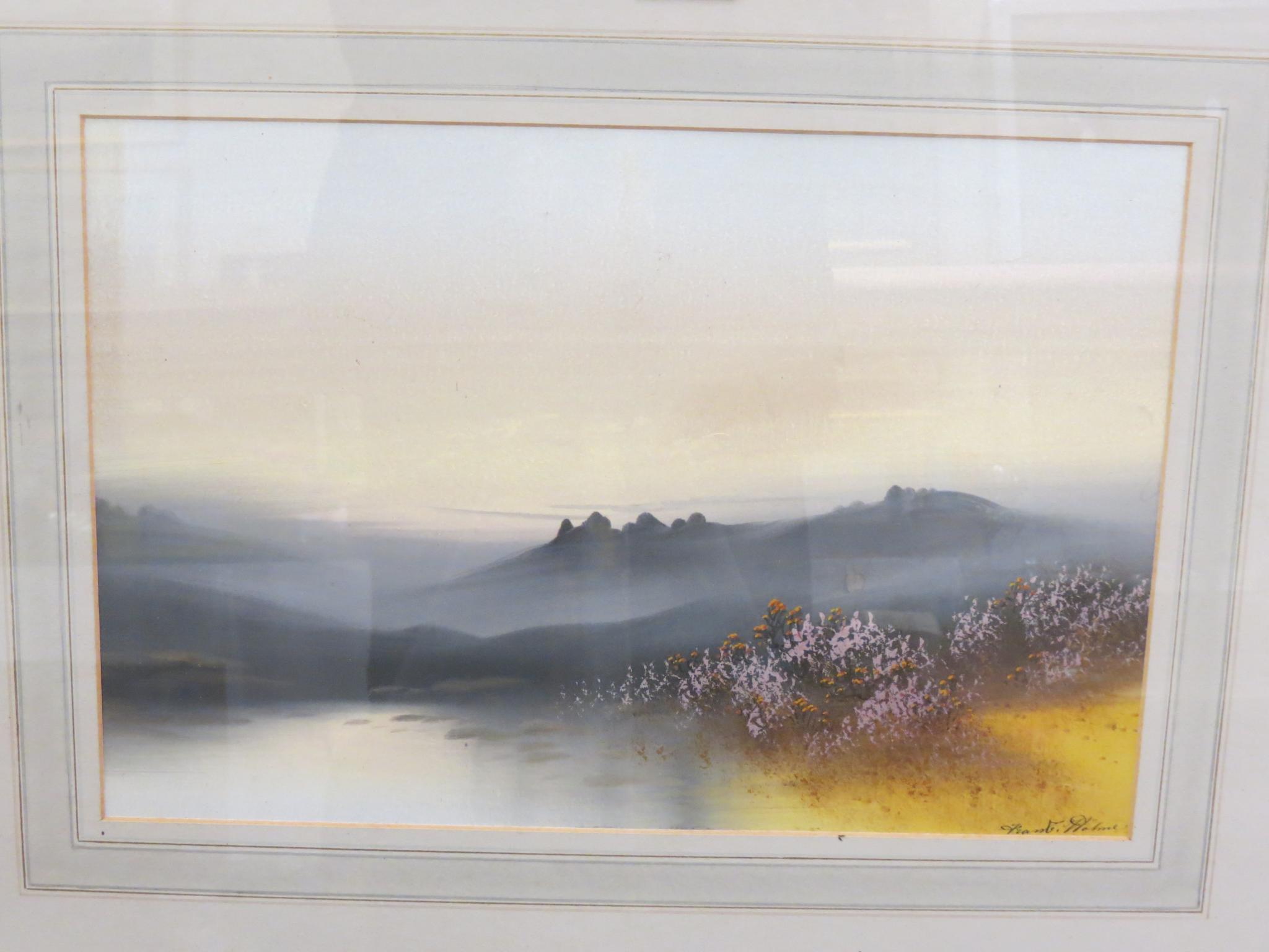 Appraisal: Frank Holme - gouache panoramic landscape together with a watercolour