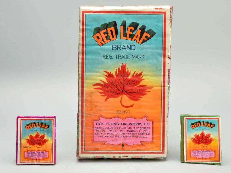 Appraisal: Lot of Red Leaf Firecrackers Desirable Class Red Leaf brick