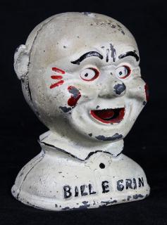 Appraisal: Bill E 'Bill E Grin' mechanical bank circa executed in