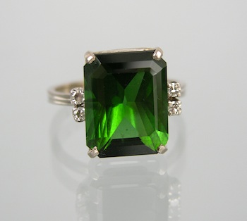 Appraisal: An Impressive Chrome Tourmaline and Diamond Ring Simple k white