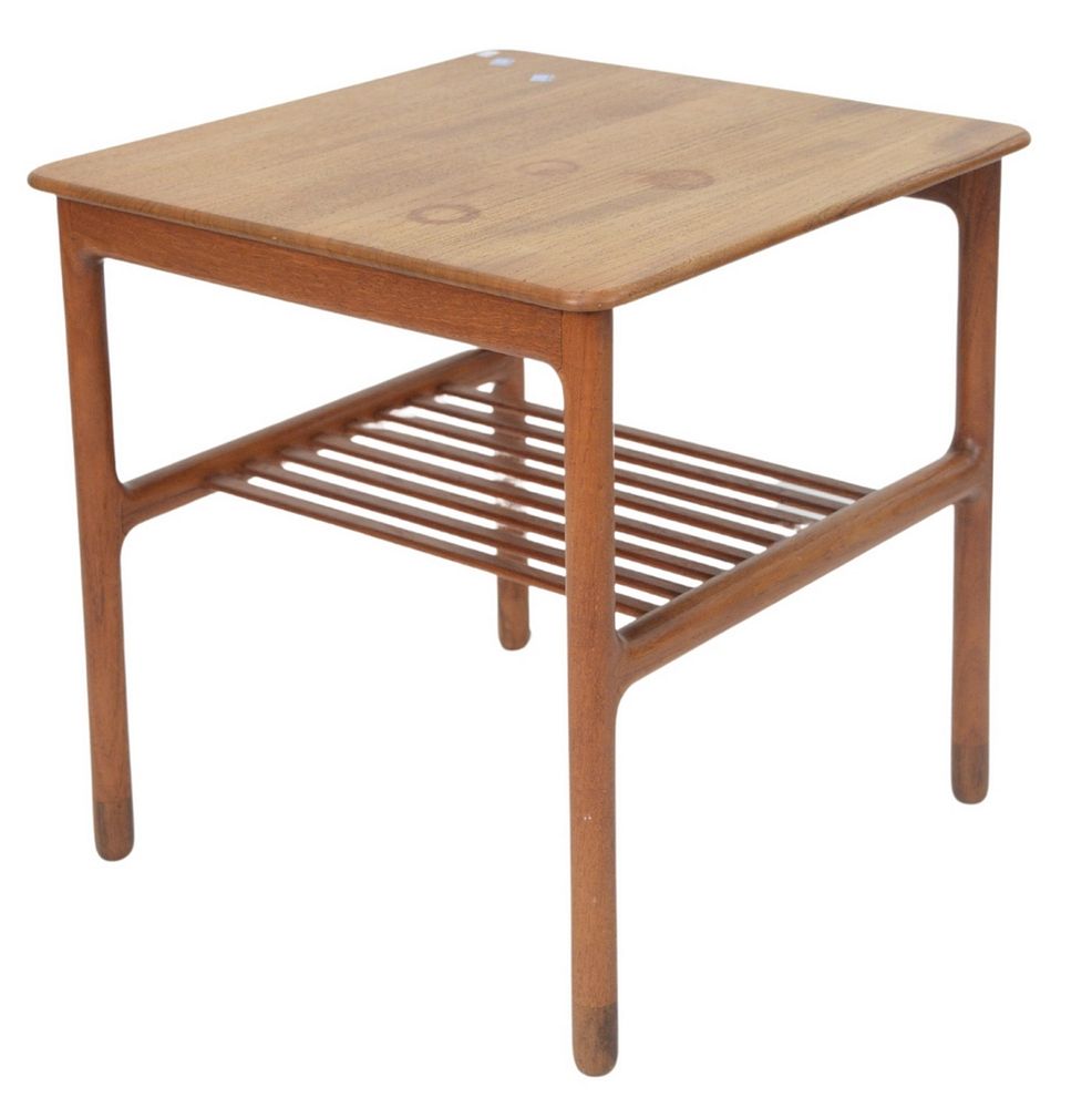 Appraisal: Willy Beck Teak Side Table having slat shelf over rosewood