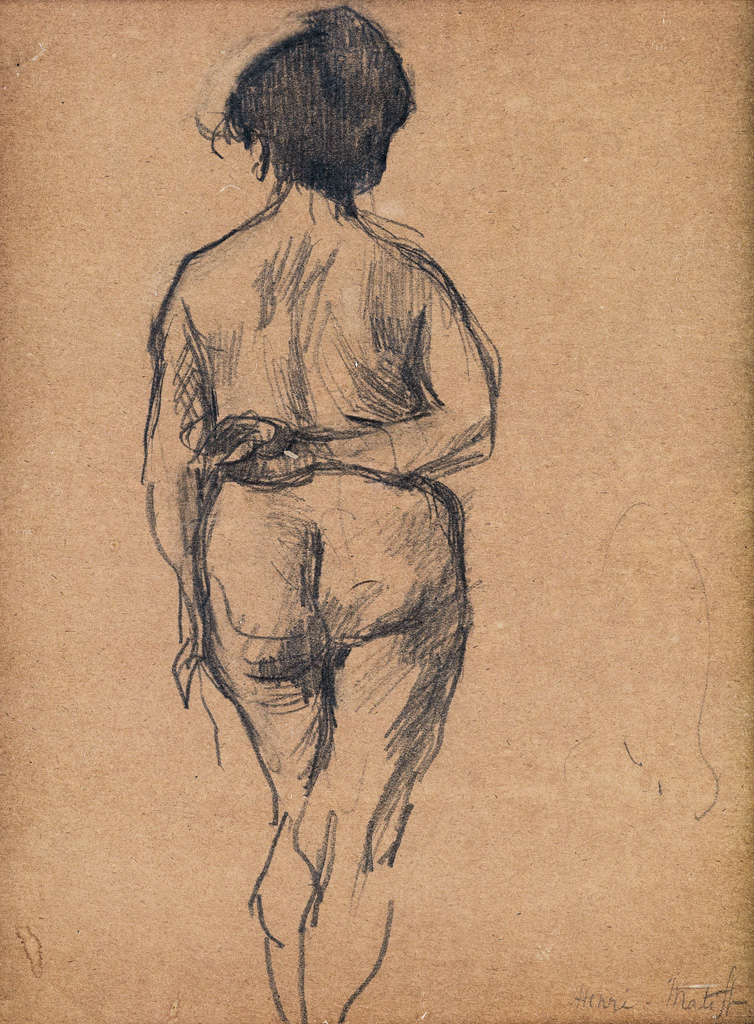 Appraisal: HENRI MATISSE Nu debout Pencil on thin tan wove paper