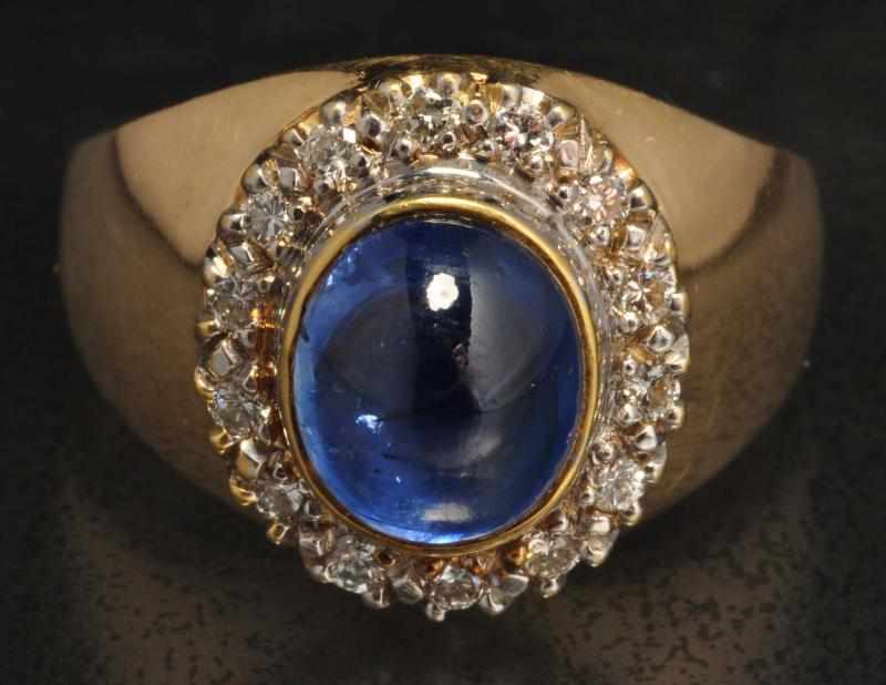 Appraisal: K Y Gold Diamond Sapphire Ring Description Diamonds ctw Sapphire