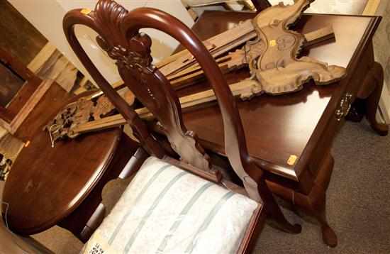 Appraisal: Queen Anne style mahogany side chair similar side table and