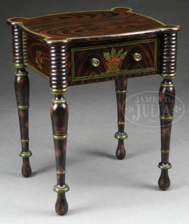 Appraisal: EXCEPTIONAL AND RARE SHERATON MAINE PAINTED ONE DRAWER STAND Please