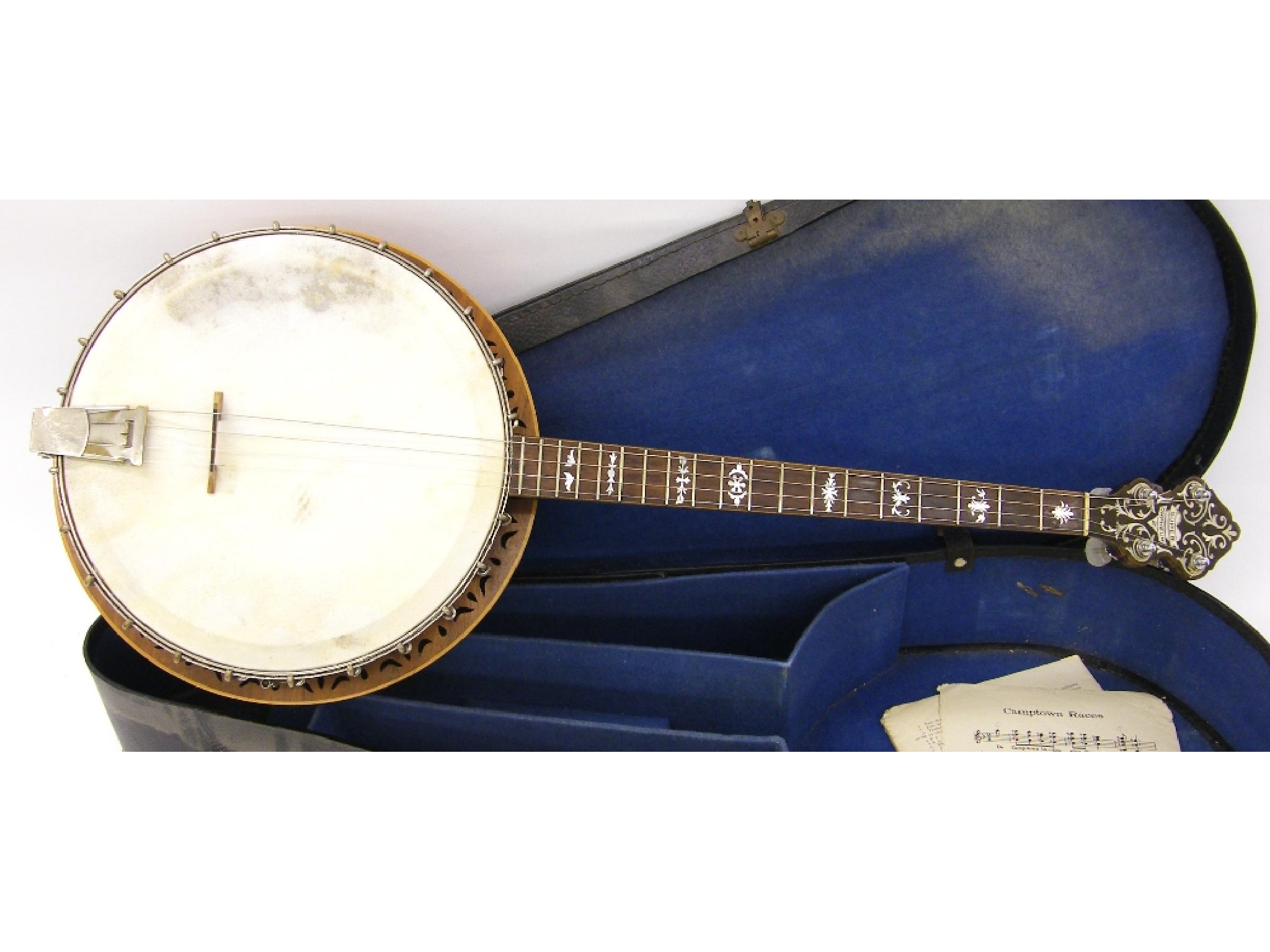 Appraisal: William Lange Super Orpheum tenor banjo ser no stamped to