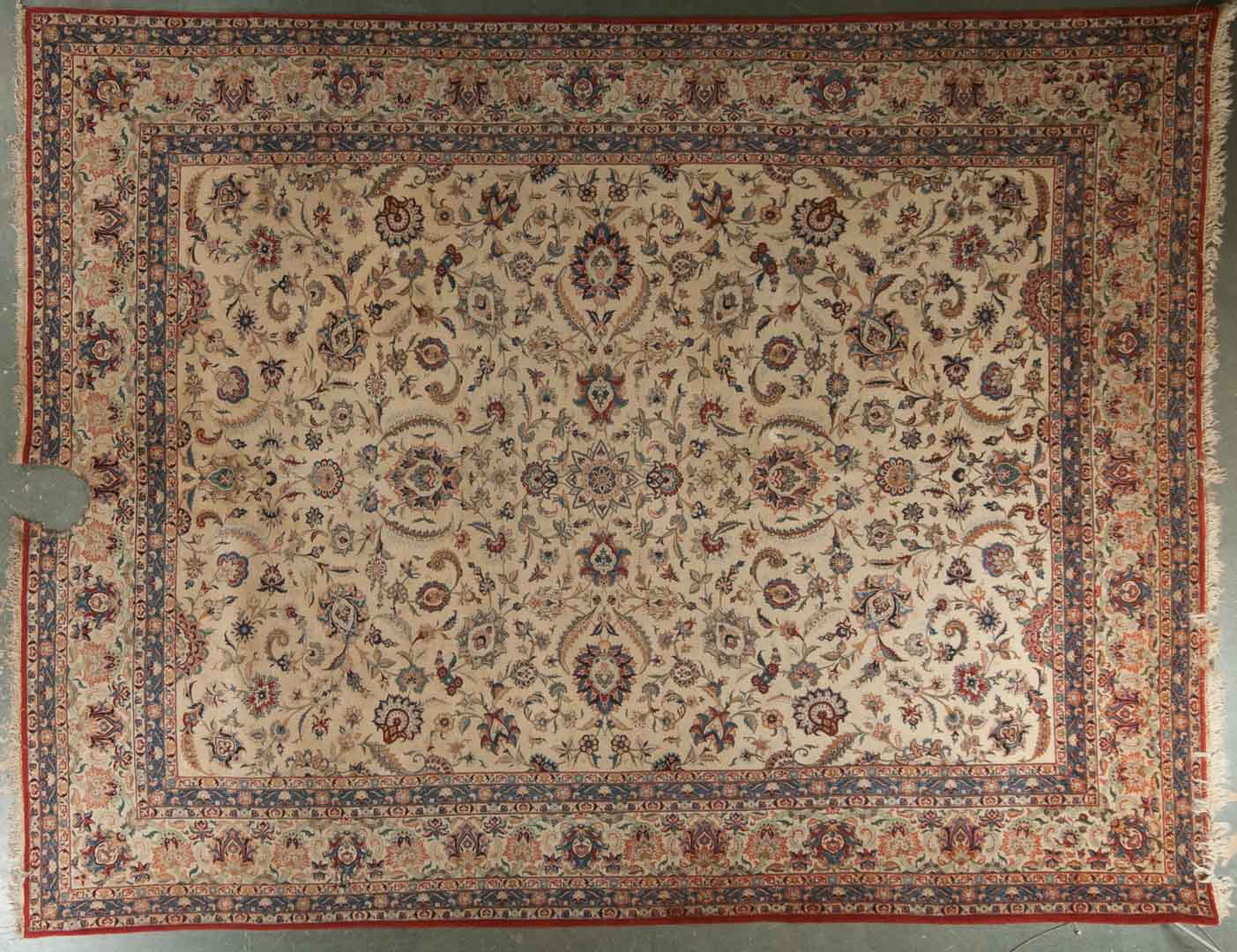 Appraisal: Persian Keshan carpet approx x Iran circa Condition Severe moth