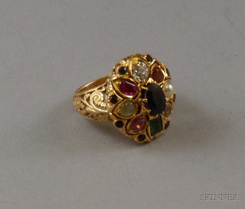 Appraisal: Jeweler-designed Multiple Gemstone Planet Ring William de Silva Kandy Ceylon