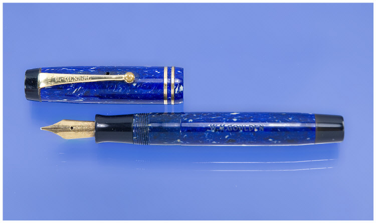 Appraisal: Parker Streamlined Junior Canada Lapis blue and white flecks Two