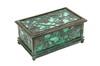 Appraisal: BRONZE DESK BOX - Tiffany Reticulated Bronze and Green Slag