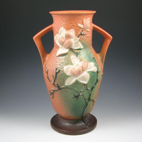 Appraisal: Roseville brown Magnolia vase Marked Roseville USA - Mint tall