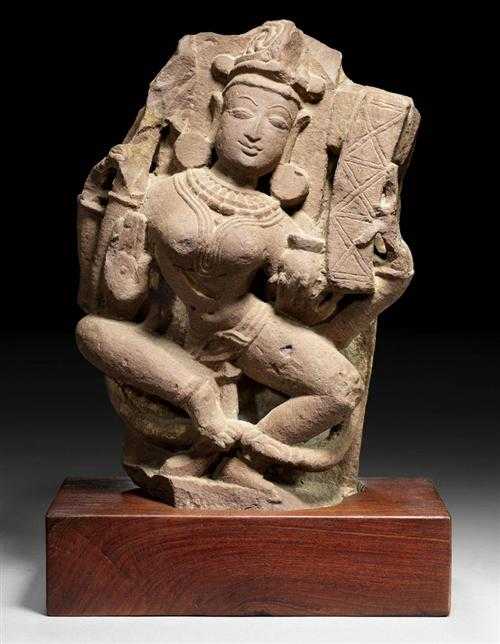 Appraisal: DANCING SARASVATI Central India th century H cm Red sandstone