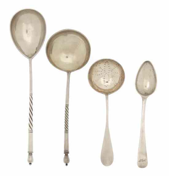 Appraisal: A Collection of Russian Silver Spoons comprising a spoon by