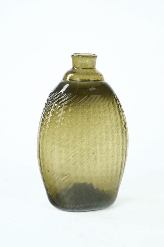 Appraisal: PITKIN FLASK American st half- th century blown glass Olive