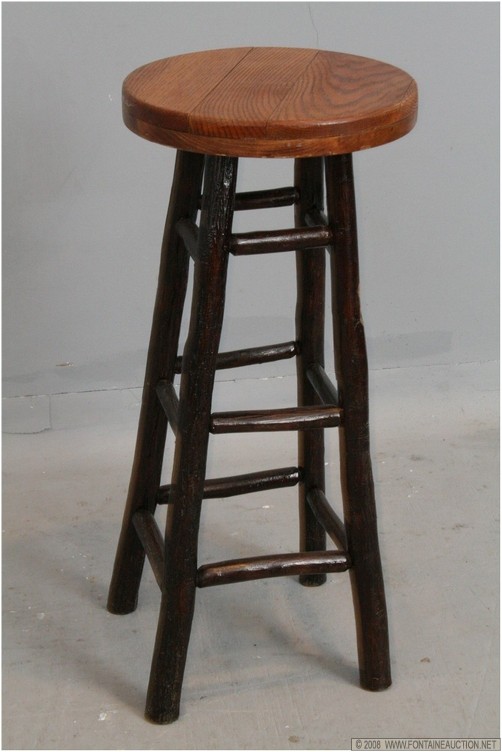 Appraisal: STATE OF INDIANA PRISON HICKORY BAR STOOL W x H