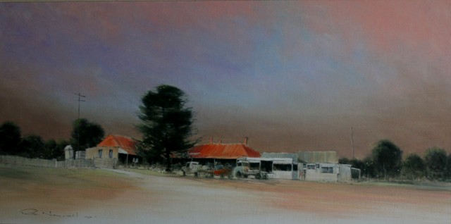 Appraisal: Rex Newell born Victoria Hotel - Monnan Flats acrylic on