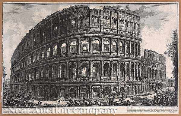 Appraisal: Giovanni Piranesi Italian Veduta dell'Anfiteatro Flavio ditto il Colosseo late