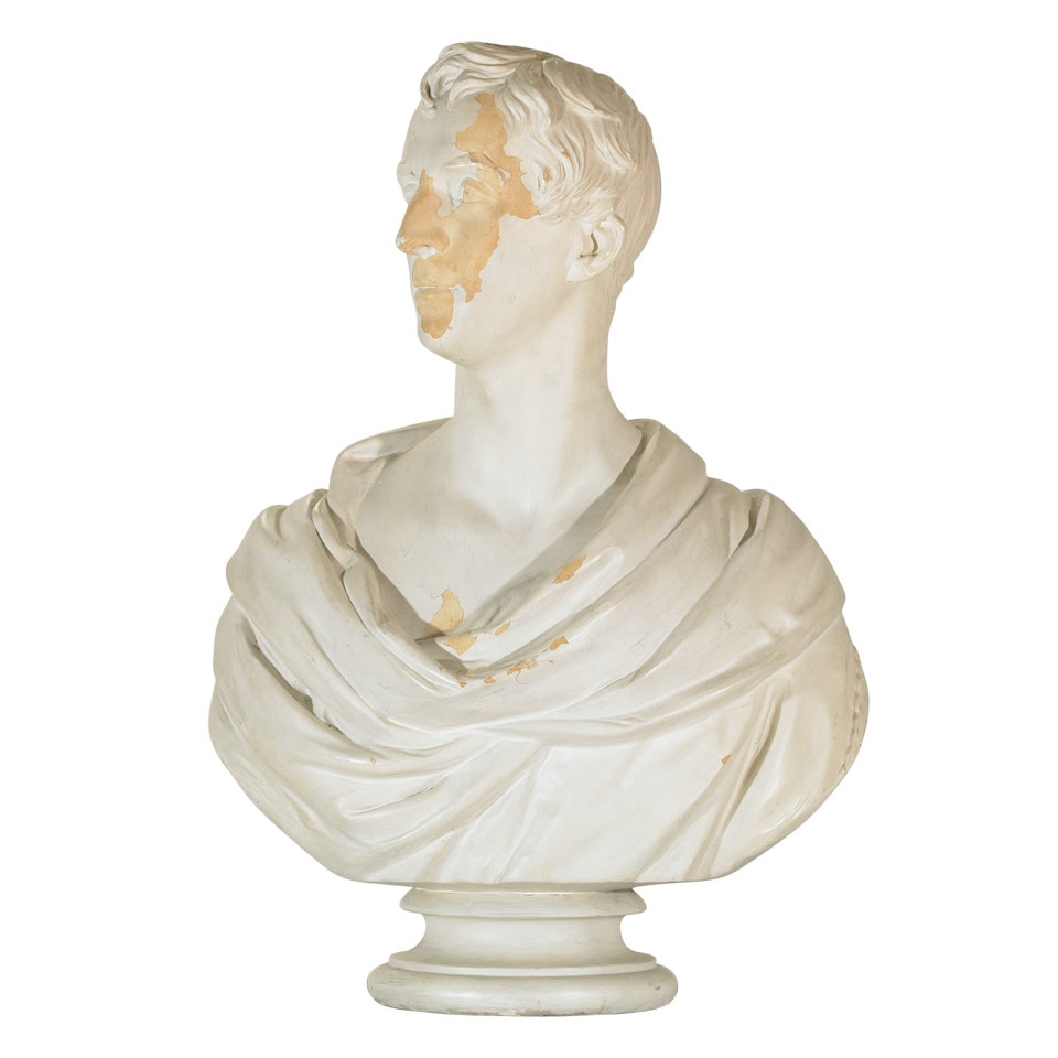 Appraisal: Henry Behnes Burlowe English th century Painted Plaster Togate Bust