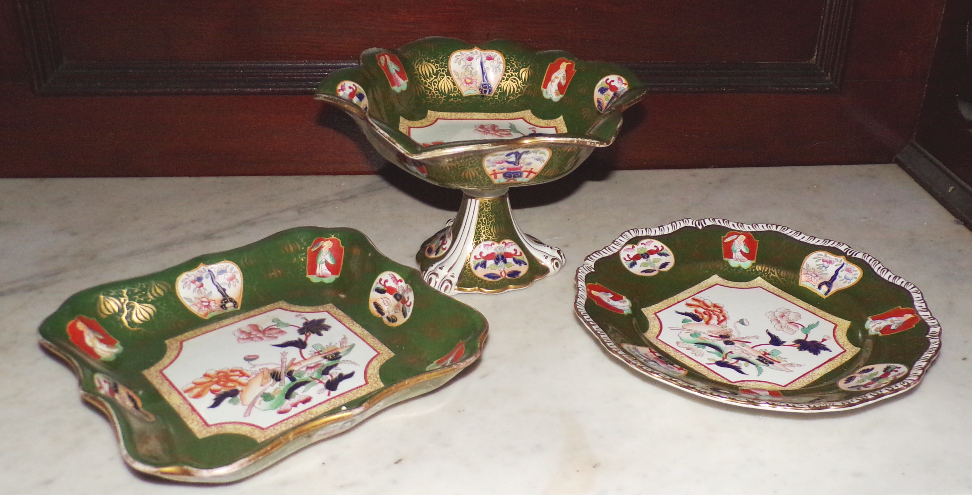 Appraisal: Mason's patent ironstone china dessert set- including round dishes square