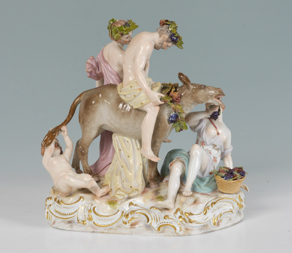 Appraisal: MEISSEN SILENUS ON A DONKEY FIGURAL GROUP Figure of a