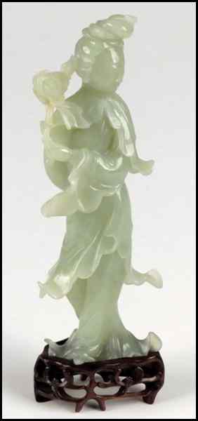 Appraisal: CHINESE CARVED JADE QUAN YIN Provenance The Collection of G