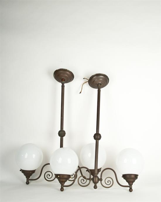 Appraisal: A Pair of L th C French Hanging Double Light